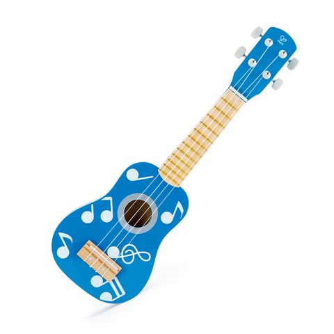 Mainan kayu Hape Kid Ukulele | Alat muzik 21 inci dengan bunyi nilon yang bersemangat dan nyamuk, biru